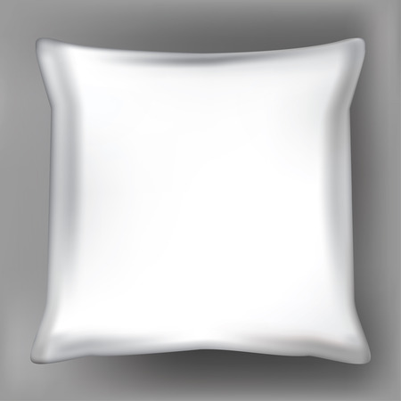 A Vector black and white illustration of three-dimensional realistic 3D pillow.のイラスト素材