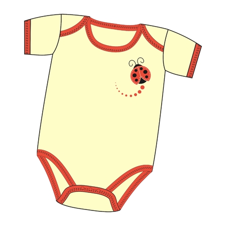 Vector fashion illustration clothes for newborn boy or girl.のイラスト素材