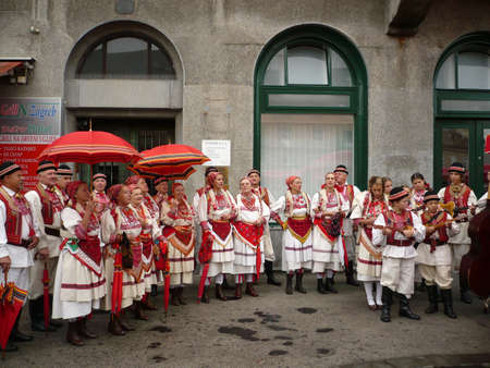 costume from place sestine.Zagreb,Croatia.september 2012.beautiful costume and  interesting for touristのeditorial素材
