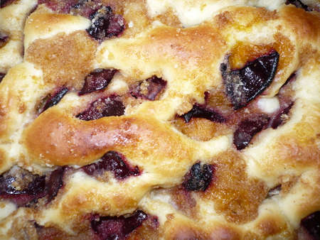 texture of cakes with plumsの写真素材