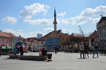 The spring sun pulled the citizens of Tuzla to walk in the Square of Freedom.City Tuzla on Bosnia and Herzegovinaのeditorial素材