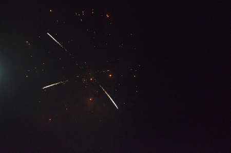 2020 years fireworks to celebrate the New Years.A fireworks show was organized in the town of Lukavac on New Year's Eve 2020のeditorial素材