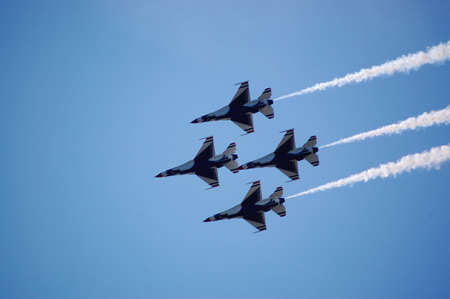 Thunderbirds in formation.