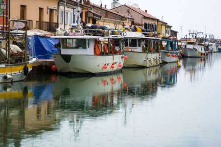 Cesenatico, Italy - May 1, 2015: The Port is the main axis around Which is the historic center of Cesenatico, and the docks Which is still used for social life and the walk of citizens and tourists. The port, in its most interior, still follows the lines のeditorial素材