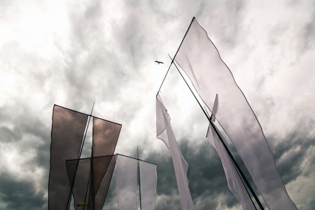 Cervia, Italy - May 2, 2015: Some kites That Participated in the International Kite Festival in 2015 in Cervia.のeditorial素材