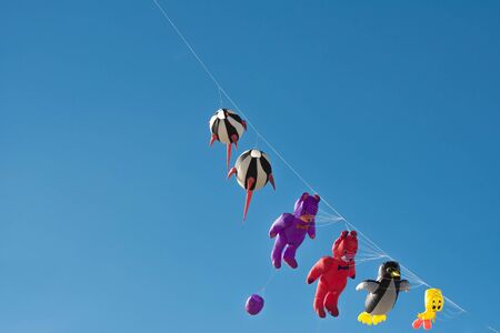 Cervia, Italy - May 2, 2015: Some kites That Participated in the International Kite Festival in 2015 in Cervia.のeditorial素材