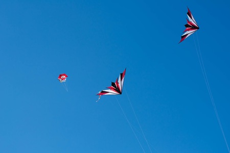 Cervia, Italy - May 2, 2015: Some kites That Participated in the International Kite Festival in 2015 in Cervia.のeditorial素材