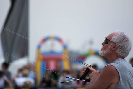 Cervia, Italy - May 1, 2015: an artist during his performanceのeditorial素材