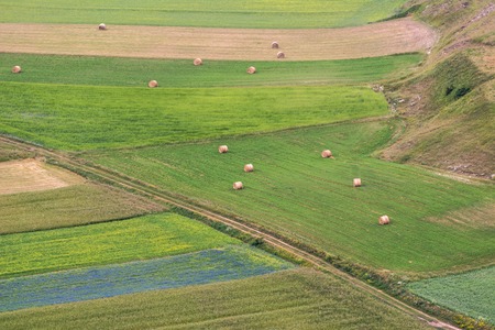 Castelluccio, Pian Grande, Umbria.の写真素材