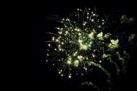 Colorful fireworks in the sky at nightの写真素材