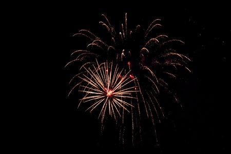 Colorful fireworks in the sky at nightの写真素材