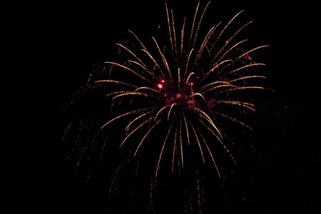 Colorful fireworks in the sky at nightの写真素材