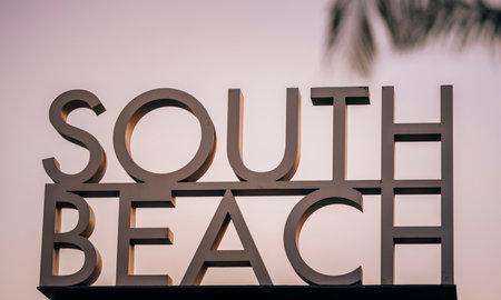 sig welcome south beach in MIAMI FLORIDAの写真素材