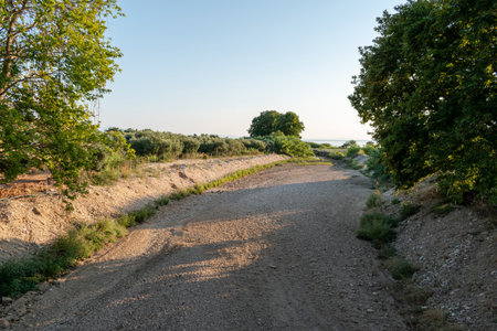 Dried up river in Potos, Thasos, Greeceの写真素材