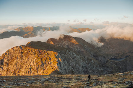 A hiker in the pyreneesの写真素材