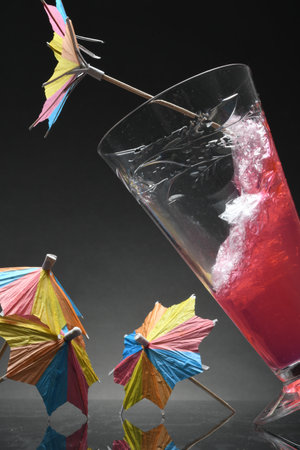 Sloshing tropical drink or cocktailの写真素材