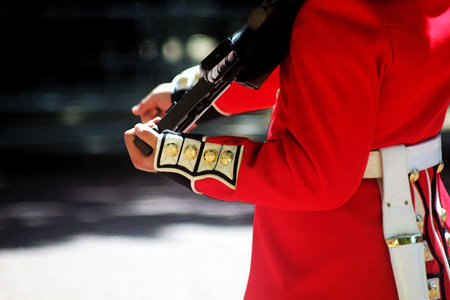 Abstract British Guardsmen London Englandの写真素材