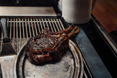 Grilled beef of excellent quality in a fancy restaurantの写真素材