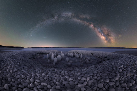 Dolmen Spain astro photo astronomyの写真素材