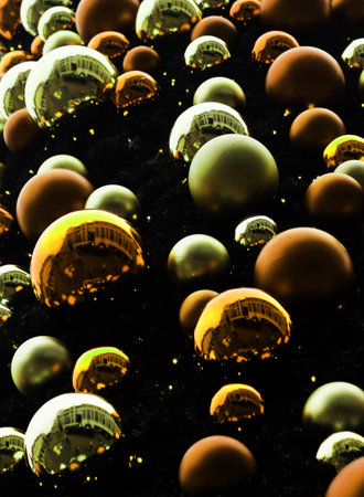Abstract Christmas baubles wrapping paper designの写真素材