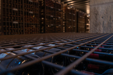 Interior bottle rack Marquez de Murrieta Winery in LogroÃ±oのeditorial素材