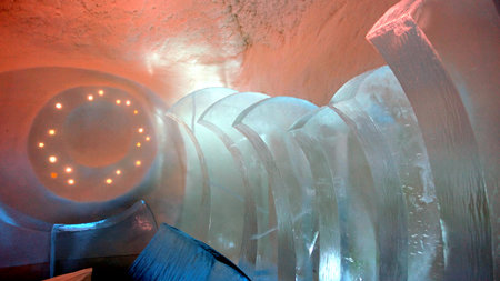 Jukkasjarvi, Sweden, February 27, 2020. one of the sculpturesのeditorial素材