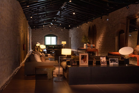 Interior of the Marquez de Murrieta Winery in the city of LogroÃ±oのeditorial素材