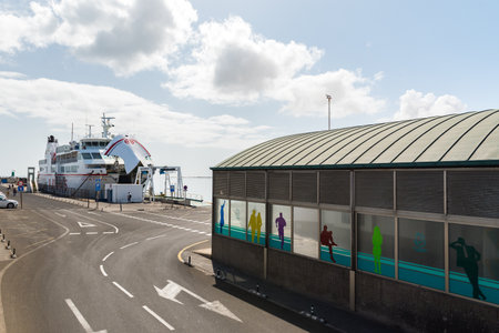 Sunny day in the port of Corralejo in Fuerteventura in Spain.のeditorial素材