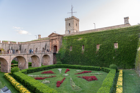 Montjuic Castle is an military fortress, 1640, MontjuÃ¯c in Barcelonaのeditorial素材
