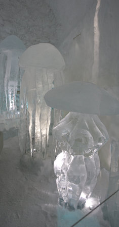 Jukkasjarvi, Sweden, February 27, 2020. one of the sculpturesのeditorial素材