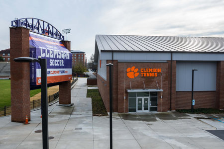 A soccer home field stadium in Clemson, South Carolinaのeditorial素材