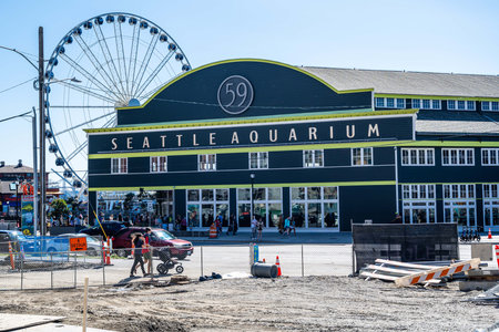 A huge public display of water creatures in Seattle, Washingtonのeditorial素材