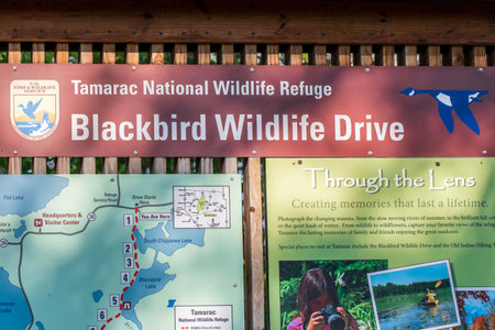 An entrance road going in Tamarac National Wildlife Refugeのeditorial素材