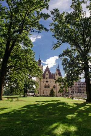 Palace in Poland (Moszna) in summerのeditorial素材