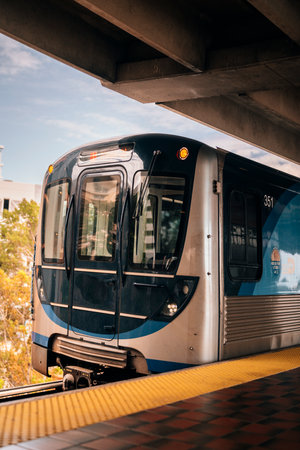train in the city miami usa florida transportのeditorial素材
