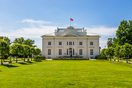 Uzutrakis manor. Colonnaded mansion set in landscaped gardensのeditorial素材