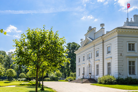 Uzutrakis manor. Colonnaded mansion set in landscaped gardensのeditorial素材