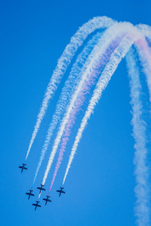 Blue Angeles Smoke - Fleet Week San Francisco - Toby Harrimanのeditorial素材