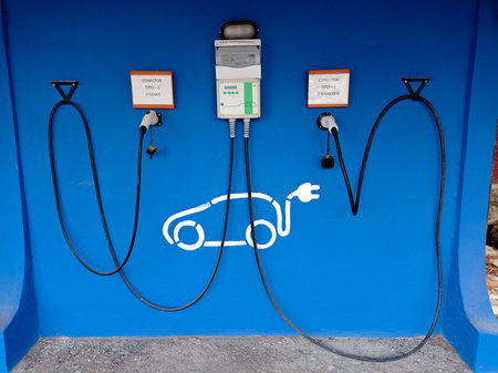 charging point for electric carsのeditorial素材