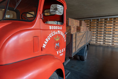 Old truck inside the Marquez de Murrieta winery in the city of LogroÃ±oのeditorial素材
