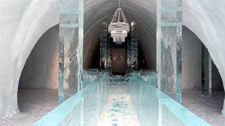 Jukkasjarvi, Sweden, February 27, 2020. a glimpse of the interior roomのeditorial素材