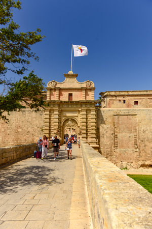 The city M'dine on the island of malta with his historical buildingsのeditorial素材