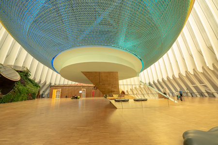 Panorama outside CaixaForum Valencia, Museum of Sciences and Artsのeditorial素材