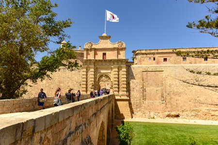 The city M'dine on the island of malta with his historical buildingsのeditorial素材