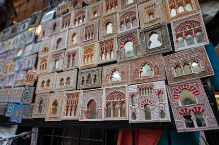 Souvenir shop in the Granada market in Andalusia, Spain Jan 2022.のeditorial素材