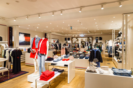 Luxury shopping mall department, clothing store interiorのeditorial素材
