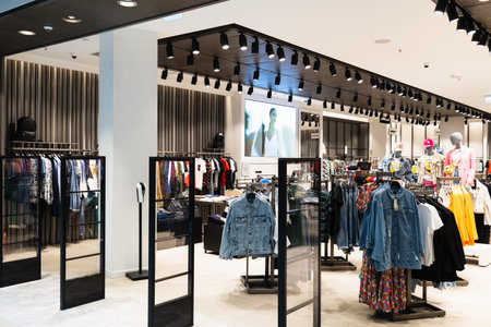 Luxury shopping mall department, clothing store interiorのeditorial素材