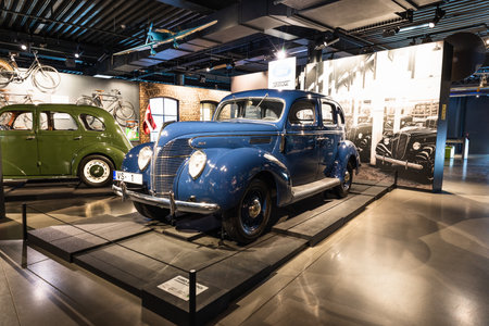 Ford - Vairogs Standart V8 - Classic retro car. Riga motor museumのeditorial素材