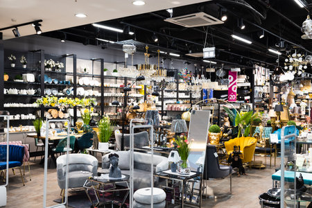 Home accessories and household products in a shopping centerのeditorial素材