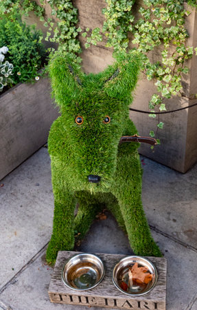 Grass dog at the Hart Hotel in Knightsbridgeのeditorial素材